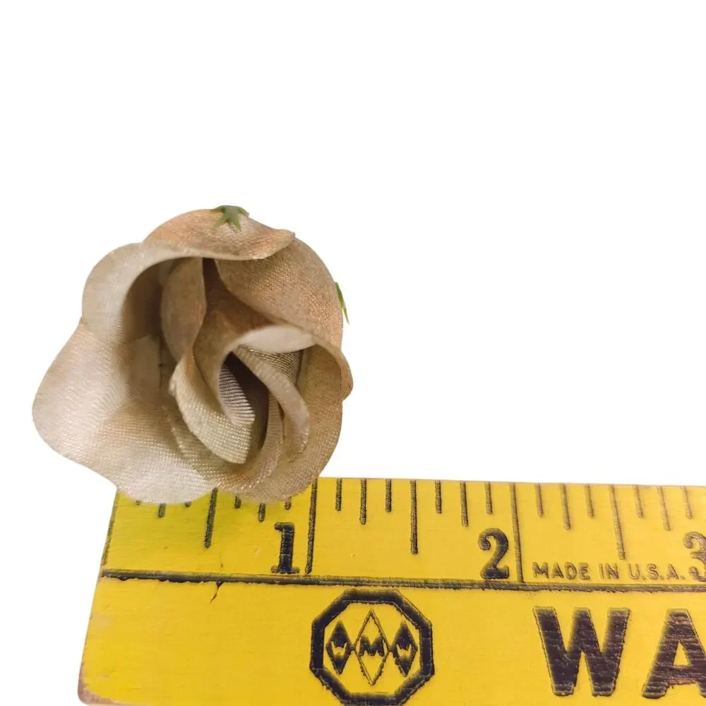 50 Moss Olive Green Satin Rose Buds Stemless Wedding Floral Craft DIY 2